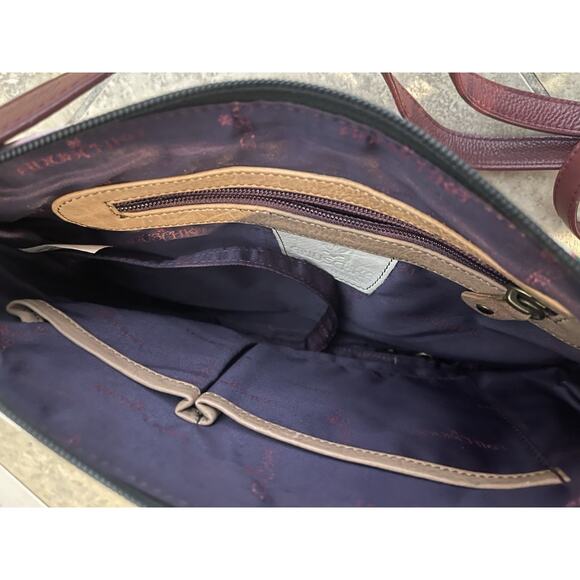 Anuschka handbag Pink Crossbody Purse Genuine Leather Max Aura - Picture 7 of 8